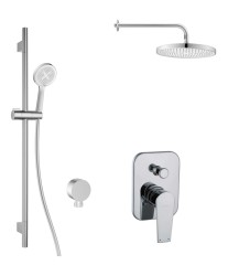 Kielle - Harmonia Sprchový set s baterií pod omítku, pro 2 spotřebiče, s příslušenstvím EcoSpare a tělesem, chrom (20623SP50)