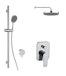 Kielle - Harmonia Sprchový set s baterií pod omítku, pro 2 spotřebiče, s příslušenstvím EcoSpare a tělesem, chrom (20623SP70)