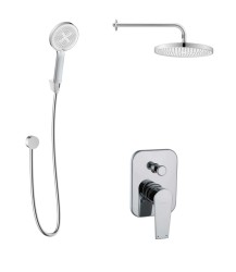 Kielle - Harmonia Sprchový set s baterií pod omítku, pro 2 spotřebiče, s příslušenstvím EcoSpare a tělesem, chrom (20623SP90)