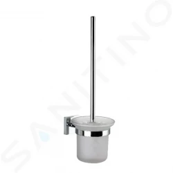 Kielle - Harmonia WC štětka nástěnná s držákem, matné sklo/chrom (40523000)