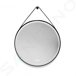 Kielle - Idolio Zrcadlo s LED osvětlením a vyhříváním, průměr 59 cm, černá (50324004)