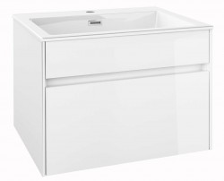 Kielle - Nefia Skříňka s umyvadlem 60 cm, lesklá bílá (50027S600)