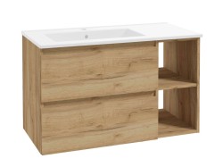 Kielle - Nefia Skříňka s umyvadlem 90 cm, levá varianta, zlatý dub (50027S90L1)