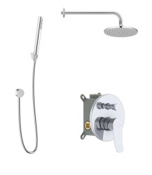 Kielle - Nefia Sprchový set s baterií pod omítku, pro 2 spotřebiče, s příslušenstvím EcoSpare a tělesem, chrom (20627SP120)