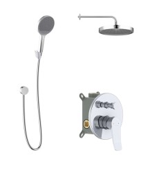 Kielle - Nefia Sprchový set s baterií pod omítku, pro 2 spotřebiče, s příslušenstvím EcoSpare a tělesem, chrom (20627SP130)
