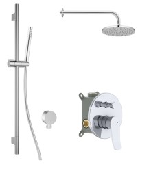 Kielle - Nefia Sprchový set s baterií pod omítku, pro 2 spotřebiče, s příslušenstvím EcoSpare a tělesem, chrom (20627SP80)