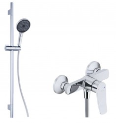 Kielle - Nefia Sprchový set s baterií, tyčí, hadicí a sprchovou hlavicí, chrom (20627SN100)