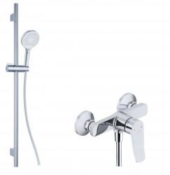 Kielle - Nefia Sprchový set s baterií, tyčí, hadicí a sprchovou hlavicí, chrom (20627SN110)
