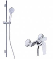 Kielle - Nefia Sprchový set s baterií, tyčí, hadicí a sprchovou hlavicí, chrom (20627SN120)