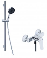 Kielle - Nefia Sprchový set s baterií, tyčí, hadicí a sprchovou hlavicí, chrom (20627SN70)