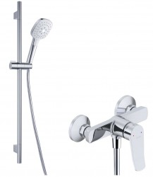 Kielle - Nefia Sprchový set s baterií, tyčí, hadicí a sprchovou hlavicí, chrom (20627SN80)