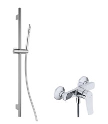 Kielle - Nefia Sprchový set s baterií, tyčí, hadicí a sprchovou hlavicí EcoSpare, chrom (20627SN20)