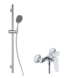 Kielle - Nefia Sprchový set s baterií, tyčí, hadicí a sprchovou hlavicí EcoSpare, chrom (20627SN30)