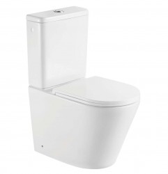 Kielle - Nefia WC kombi set s nádržkou a sedátkem softclose, Vortex Rimless, bílá (30227000)