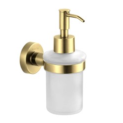 Kielle - Oudee Dávkovač mýdla s držákem, matné sklo/brushed gold (40102036)