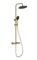 Kielle - Oudee I Sprchový set s termostatem, 25 cm, 3 proudy, brushed gold (20633006E)
