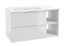 Kielle - Oudee Skříňka s umyvadlem 90 cm, levá varianta, lesklá bílá (50002S90L0)
