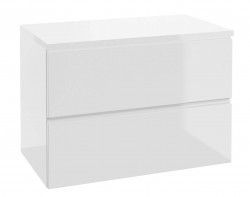 Kielle - Oudee Skříňka včetně desky pod umyvadlo 80x55x46 cm, lesklá bílá (50002S820)