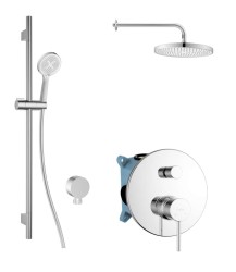 Kielle - Oudee Sprchový set s baterií pod omítku, pro 2 spotřebiče, s příslušenstvím EcoSpare a tělesem, chrom (20602SP30)