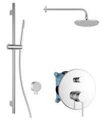 Kielle - Oudee Sprchový set s baterií pod omítku, pro 2 spotřebiče, s příslušenstvím EcoSpare a tělesem, chrom (20602SP40)