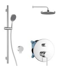 Kielle - Oudee Sprchový set s baterií pod omítku, pro 2 spotřebiče, s příslušenstvím EcoSpare a tělesem, chrom (20602SP50)