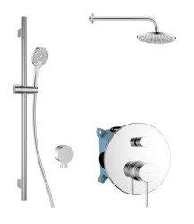 Kielle - Oudee Sprchový set s baterií pod omítku, pro 2 spotřebiče, s příslušenstvím EcoSpare a tělesem, chrom (20602SP60)