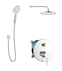 Kielle - Oudee Sprchový set s baterií pod omítku, pro 2 spotřebiče, s příslušenstvím EcoSpare a tělesem, chrom (20602SP70)