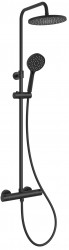 Kielle - Oudee Sprchový set s termostatem, 23 cm, 3 proudy, matná černá (20602024)