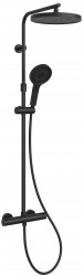 Kielle - Oudee Sprchový set s termostatem, 26 cm, 3 proudy, matná černá (20602014)
