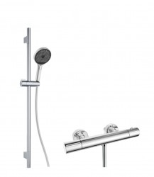 Kielle - Oudee Sprchový set s termostatickou baterií, tyčí, hadicí a sprchovou hlavicí, chrom (20602SNT30)