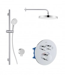 Kielle - Oudee Termostatická baterie pod omítku, pro 2 spotřebiče, s příslušenstvím a tělesem, chrom (20627SPT10)