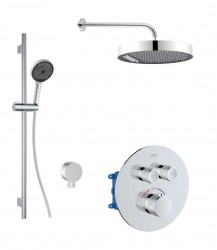 Kielle - Oudee Termostatická baterie pod omítku, pro 2 spotřebiče, s příslušenstvím a tělesem, chrom (20627SPT20)