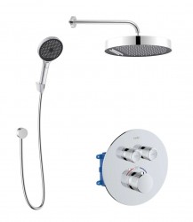 Kielle - Oudee Termostatická baterie pod omítku, pro 2 spotřebiče, s příslušenstvím a tělesem, chrom (20627SPT50)