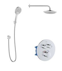 Kielle - Oudee Termostatická baterie pod omítku, pro 2 spotřebiče, s příslušenstvím EcoSpare a tělesem, chrom (20602SPT100)