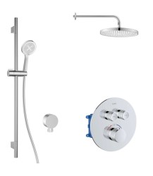 Kielle - Oudee Termostatická baterie pod omítku, pro 2 spotřebiče, s příslušenstvím EcoSpare a tělesem, chrom (20602SPT30)