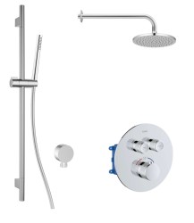 Kielle - Oudee Termostatická baterie pod omítku, pro 2 spotřebiče, s příslušenstvím EcoSpare a tělesem, chrom (20602SPT40)