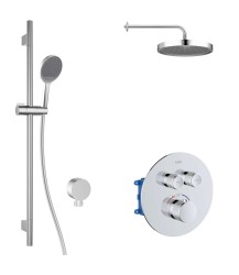 Kielle - Oudee Termostatická baterie pod omítku, pro 2 spotřebiče, s příslušenstvím EcoSpare a tělesem, chrom (20602SPT50)