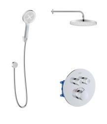Kielle - Oudee Termostatická baterie pod omítku, pro 2 spotřebiče, s příslušenstvím EcoSpare a tělesem, chrom (20602SPT70)