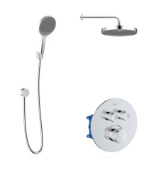 Kielle - Oudee Termostatická baterie pod omítku, pro 2 spotřebiče, s příslušenstvím EcoSpare a tělesem, chrom (20602SPT90)