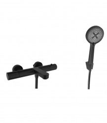 Kielle - Oudee Termostatická vanová baterie s příslušenstvím EcoSpare, matná černá (10302SNT84)