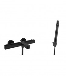 Kielle - Oudee Termostatická vanová baterie s příslušenstvím EcoSpare, matná černá (10302SNT94)