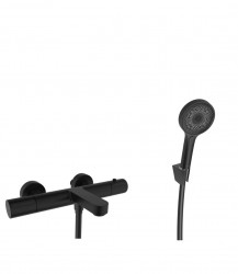 Kielle - Oudee Termostatická vanová baterie s příslušenstvím, matná černá (10302SNT14)