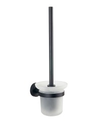 Kielle - Oudee WC štětka nástěnná s držákem, matné sklo/matná černá (40502034)