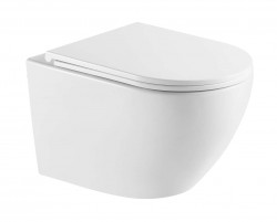 Kielle - Oudee Závěsné WC se sedátkem Softclose, Vortex Rimless+, bílá (30102010-SET1)