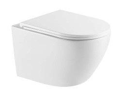 Kielle - Oudee Závěsné WC se sedátkem Softclose, Vortex Rimless+, bílá (30102010-SET1)