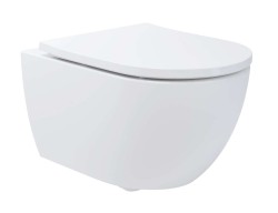 Kielle - Oudee Závěsné WC se sedátkem Softclose, Vortex Rimless+, bílá (30102020-SET2)