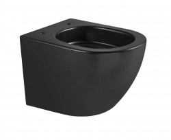 Kielle - Oudee Závěsné WC, Vortex Rimless+, matná černá (30102014)