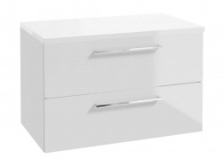 Kielle - Vega Skříňka včetně desky pod umyvadlo 80x50x46 cm, lesklá bílá (50018S810)