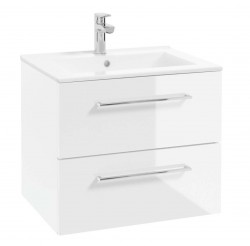 Kielle - Vega Skříňka včetně umyvadla, 60x50x46 cm, 2 zásuvky, lesklá bílá (50018S60)