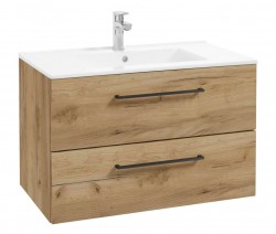 Kielle - Vega Skříňka včetně umyvadla,80x50x46 cm, 2 zásuvky, zlatý dub (50018S81)